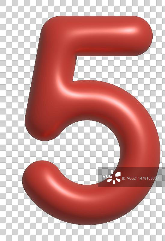 膨胀风3D数字5图片素材