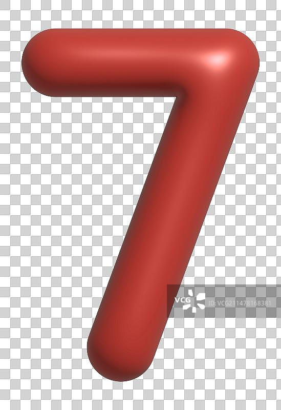 膨胀风3D数字7图片素材