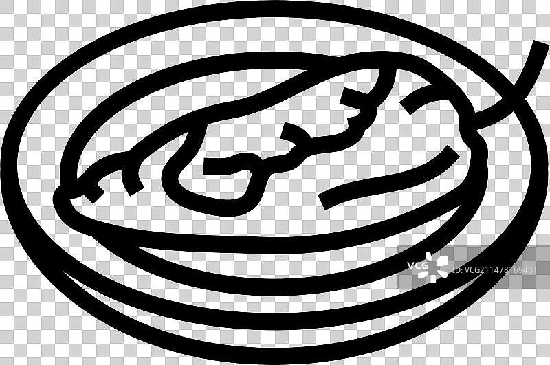 墨西哥酿辣椒菜肴线性图标图片素材