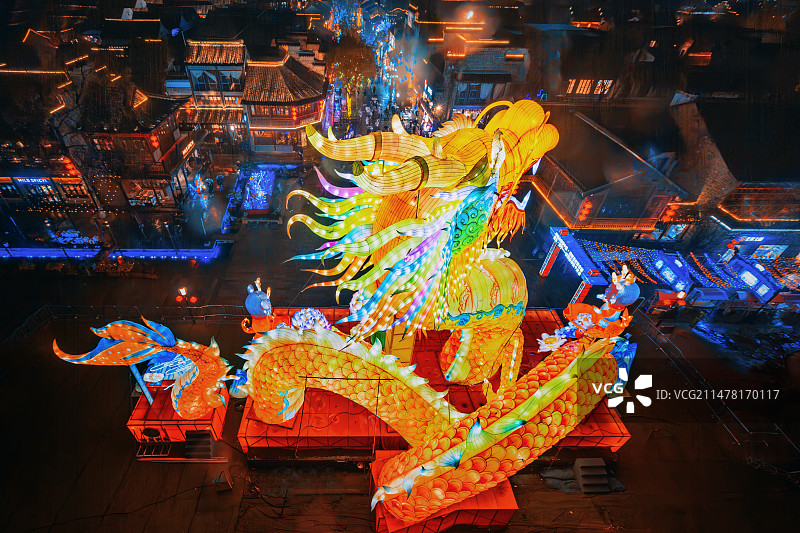 龙年老门东的巨型龙灯展+南京图片素材