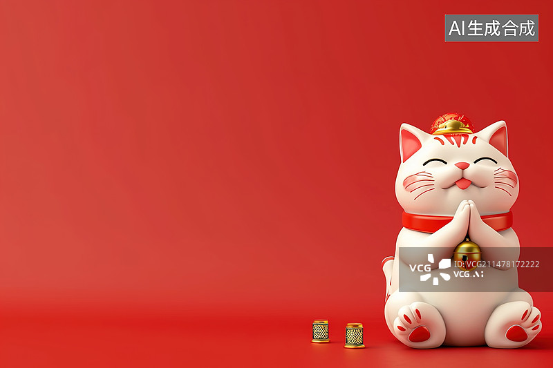【AI数字艺术】招财猫开工大吉图片素材