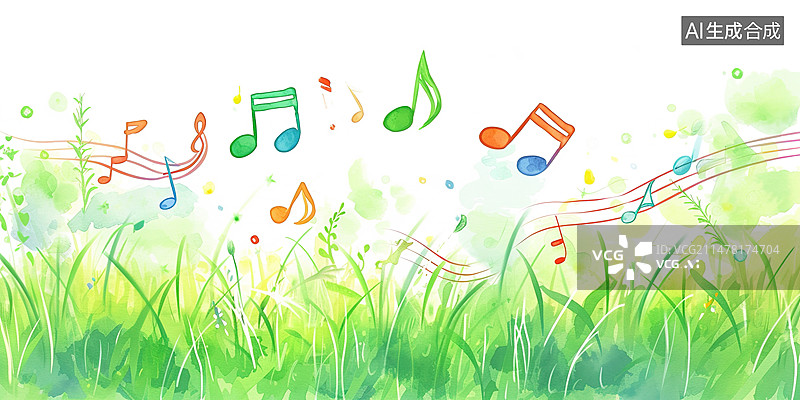 【AI数字艺术】春天的乐曲，开学季，踏青图片素材