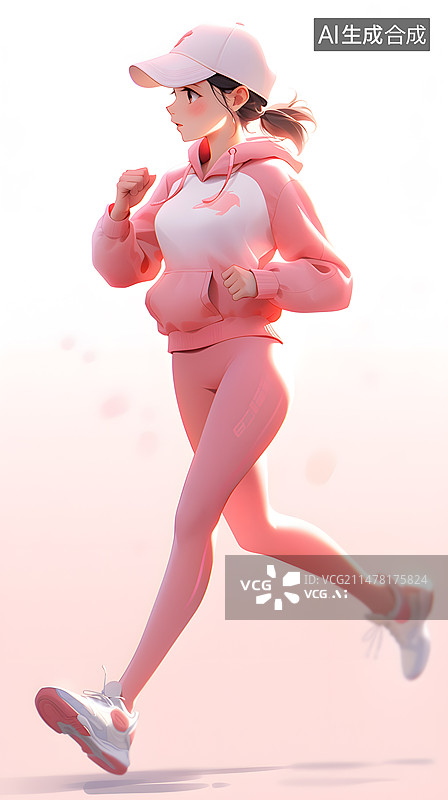 【AI数字艺术】运动跑步的少女图片素材