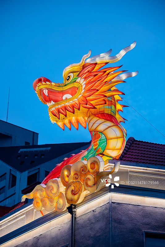 青岛中山路商业街龙年装饰图片素材