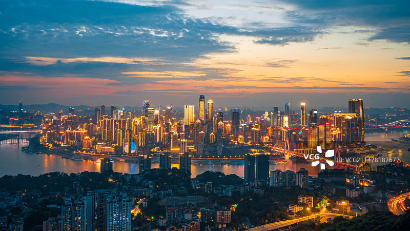 重庆市全景夜景图片素材