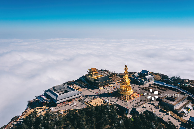 航拍峨眉金顶云海图片素材