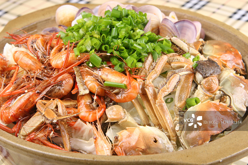 虾蟹海鲜锅图片素材