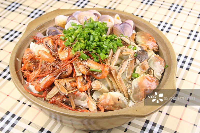 虾蟹海鲜锅图片素材