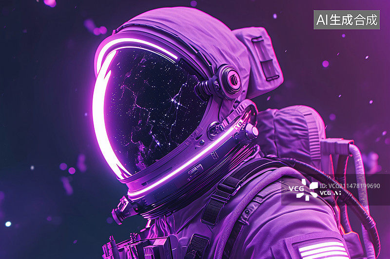 【AI数字艺术】空宇航员和头盔的特写图像，世界航天日3D渲染场景插图图片素材