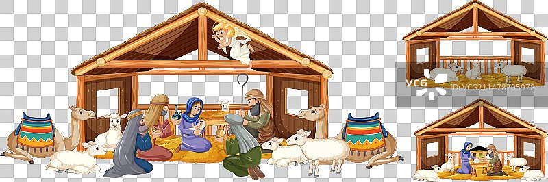 耶稣诞生圣母玛利亚场景图片素材