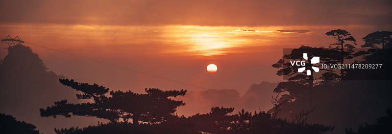黄山日落图片素材