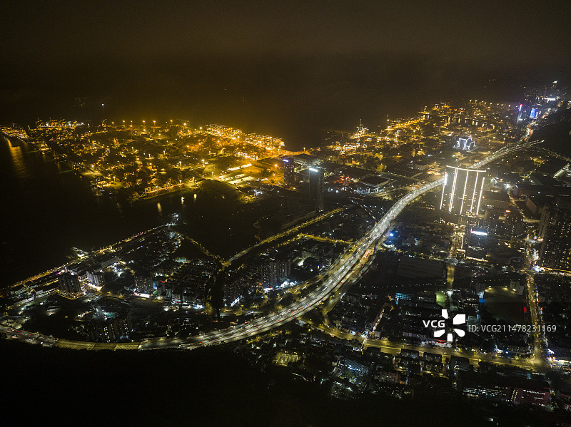 深圳盐田区璀璨夜景图片素材