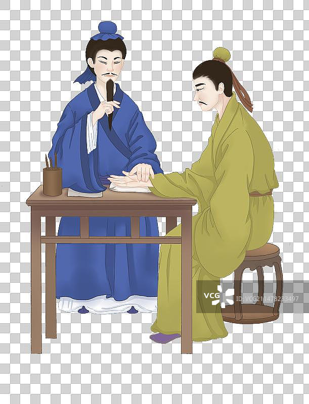 中医诊脉看病检查身体图片素材