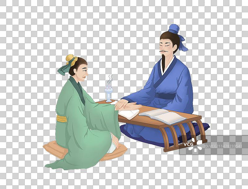 中医诊脉看病检查身体图片素材