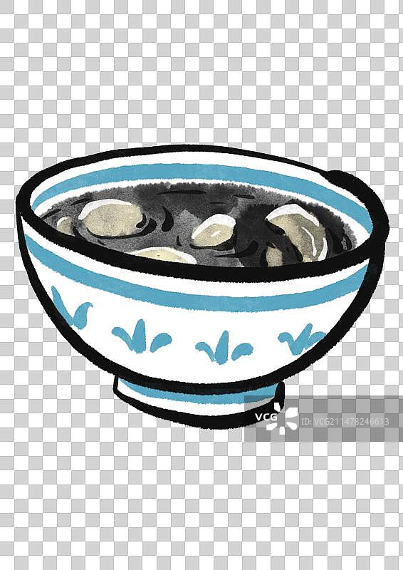 水墨风重庆美食插画元素-油醪糟图片素材