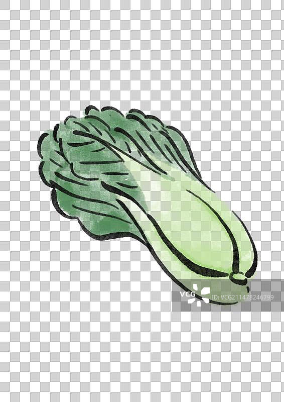 水墨风重庆美食插画元素-酸辣粉图片素材