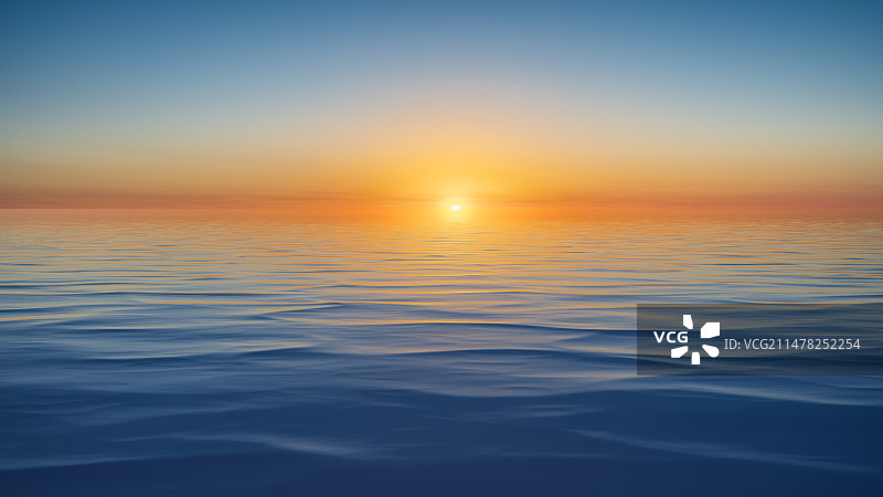海上日出 暖色调 希望图片素材