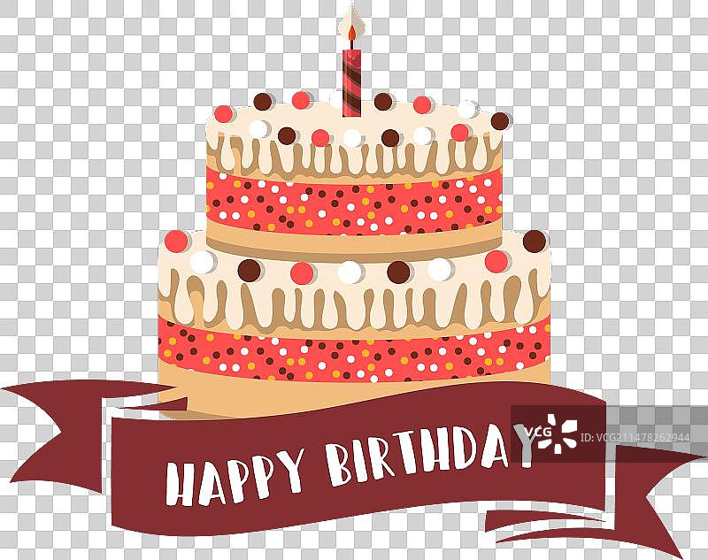 生日快乐丝带蛋糕蜡烛火焰图片素材