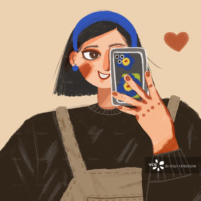 发箍女孩儿图片素材