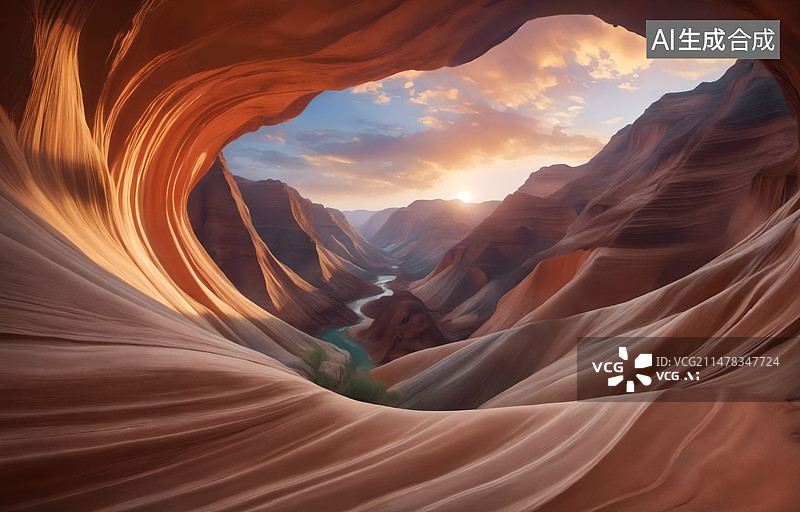 【AI数字艺术】丹霞地貌风光图片素材