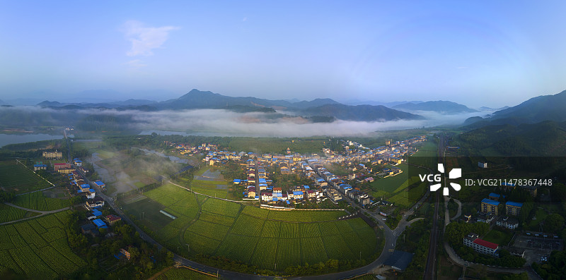 花果之乡邵武县卫闽镇全貌-拍摄于福建邵武图片素材
