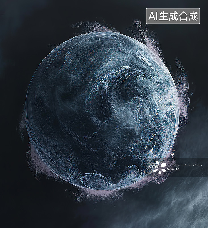 【AI数字艺术】黑色背景下的气泡特写镜头图片素材