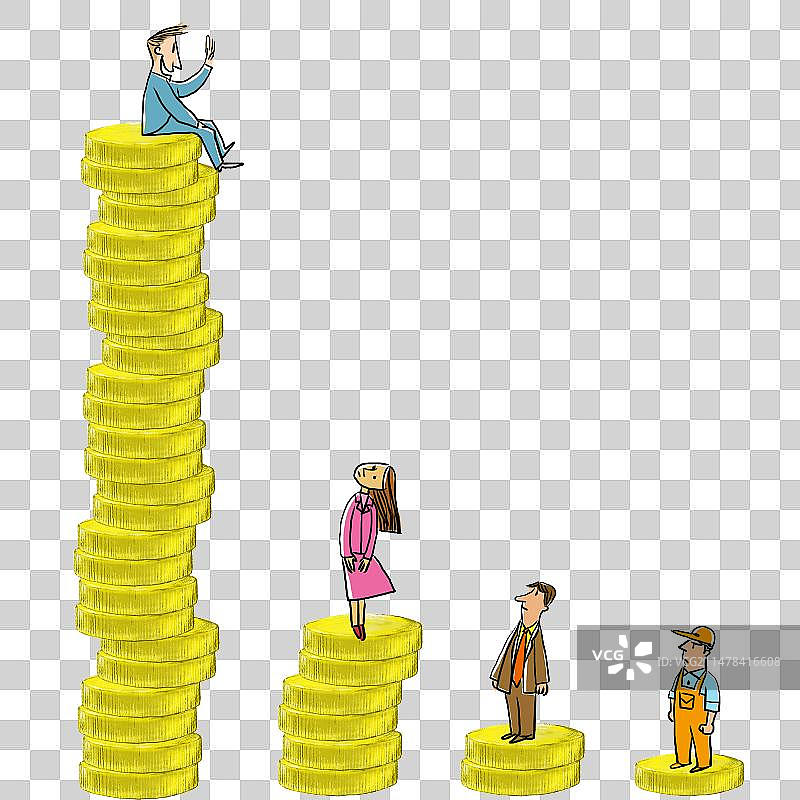 贫富差距，工资收入对比图片素材