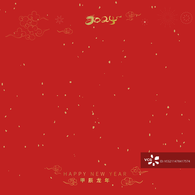 2024龙年春节喜庆红色矢量背景素材模板图片素材