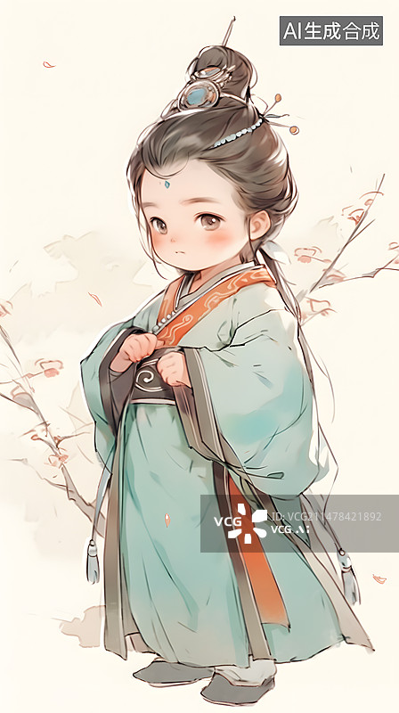 【AI数字艺术】可爱少年插画图片素材