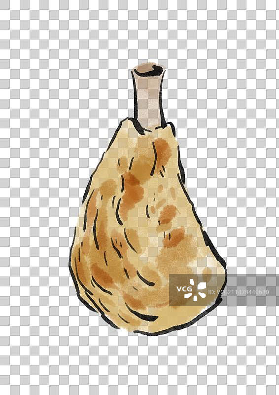 水墨风新疆美食插画元素-薄皮包子图片素材