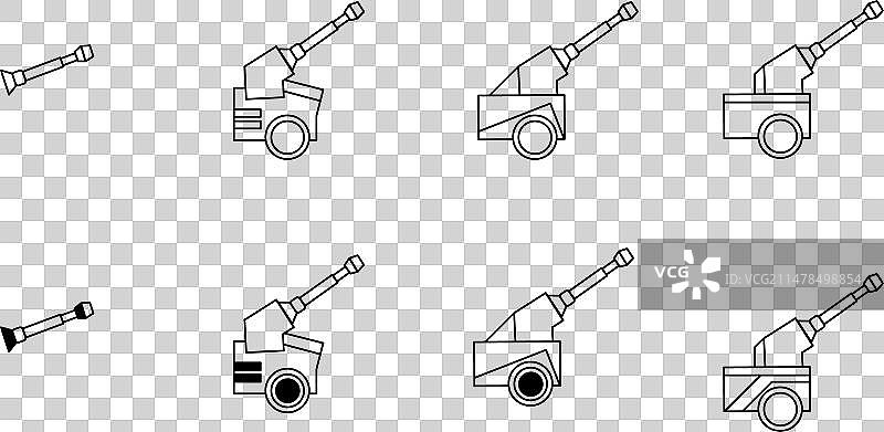 火炮轮廓图标元素素材图片素材