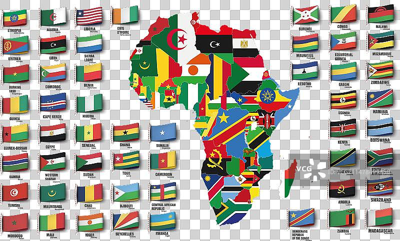 非洲地图按国家划分图片素材