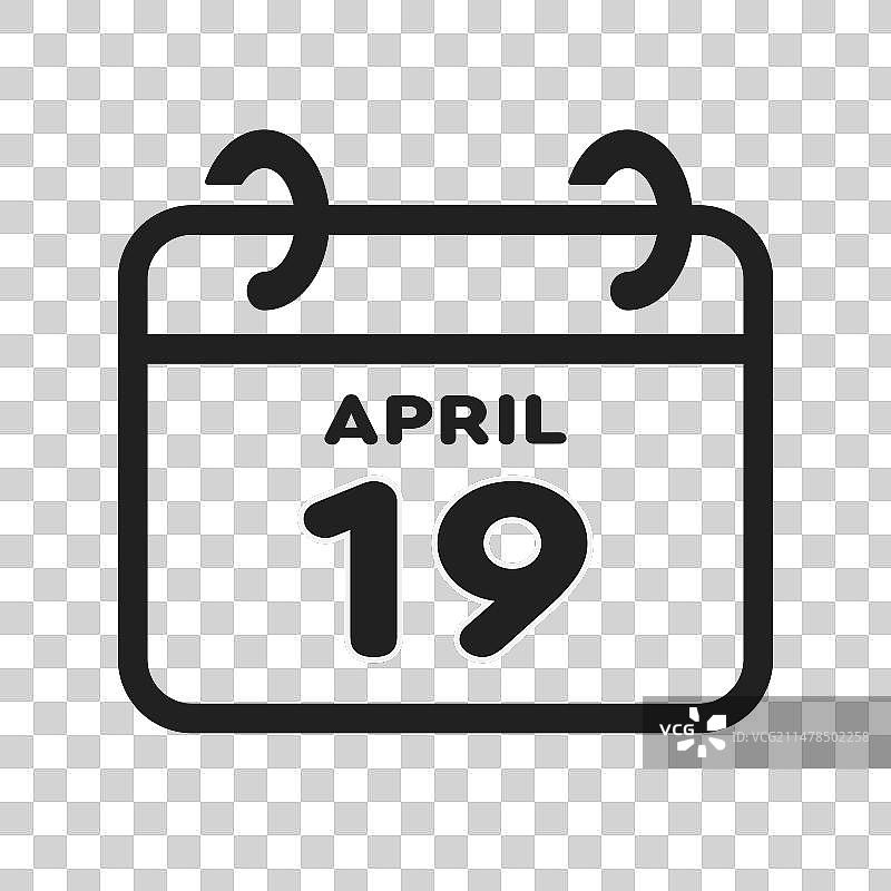 日历页面图标 - 4月19日图片素材
