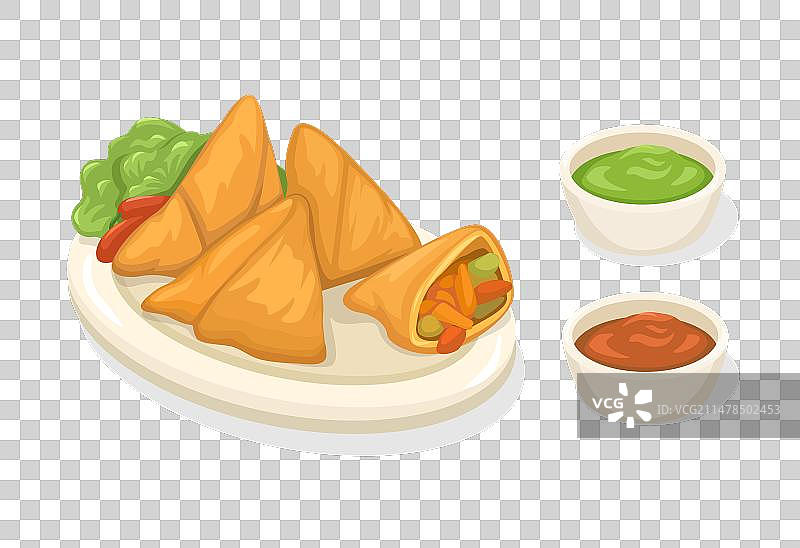 印度传统美食萨摩萨三角饺图片素材