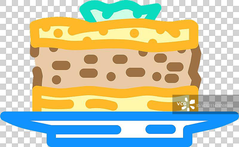 希腊穆萨卡菜肴彩色图标图片素材