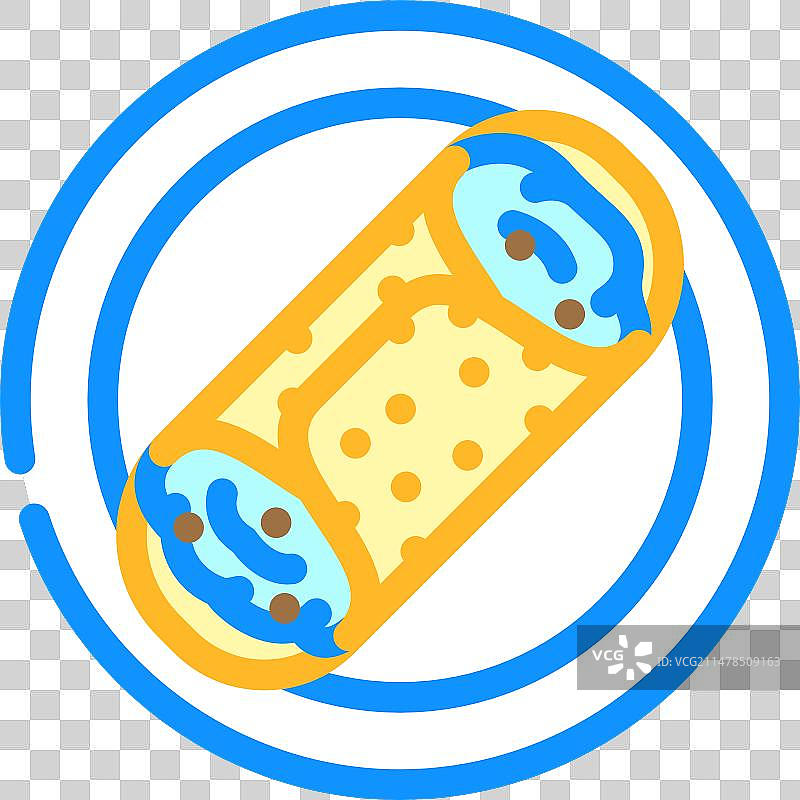 意大利奶油甜馅煎饼卷美食彩色图标图片素材