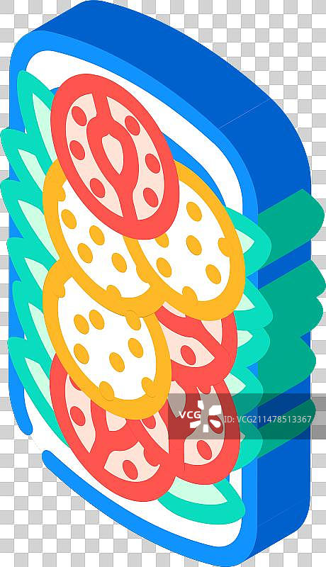 意大利美食卡普雷塞沙拉2.5D图标图片素材