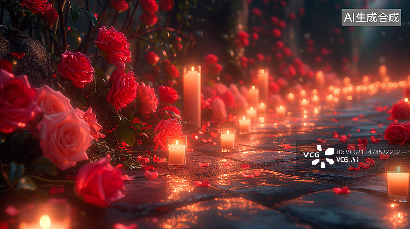 【AI数字艺术】情人节通往幸福之路图片素材