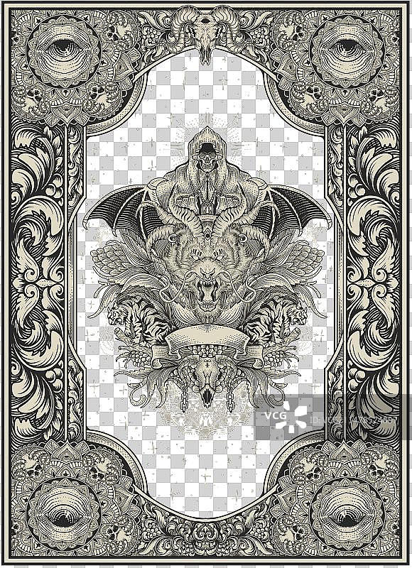 复古雕刻龙头图片素材