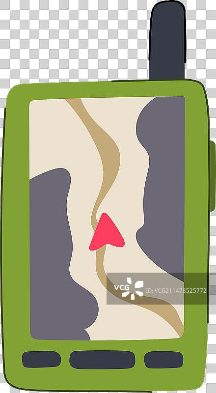 徒步手持GPS卡通图片素材