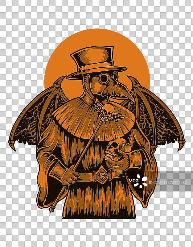 瘟疫医生带恶魔翅膀图片素材