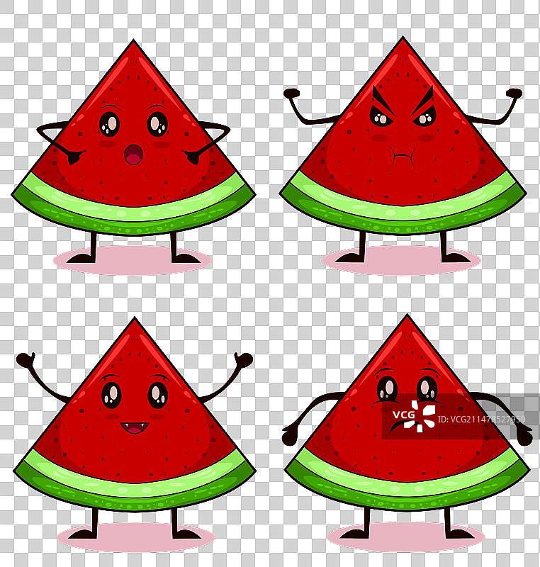 可爱西瓜卡通形象图案图片素材