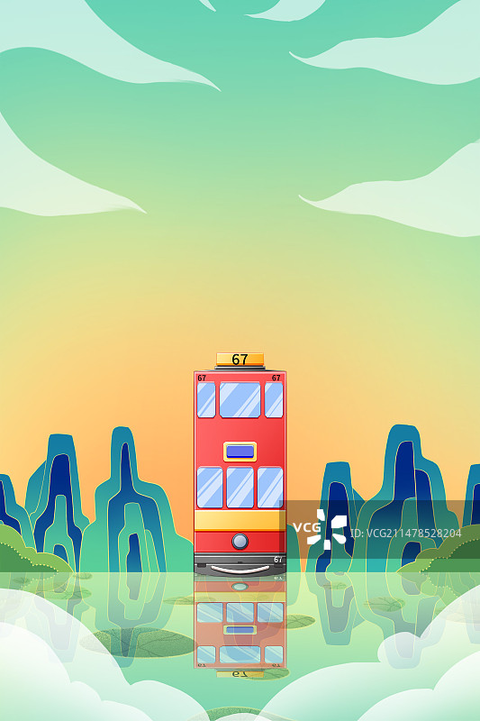 香港叮叮车图片素材