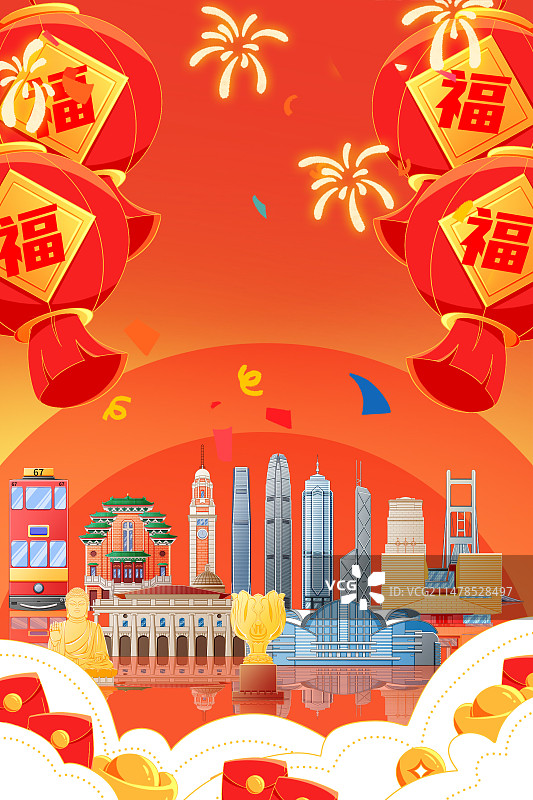 香港新年背景图片素材