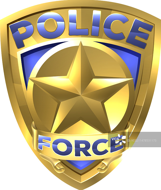 警徽金色徽章图片素材