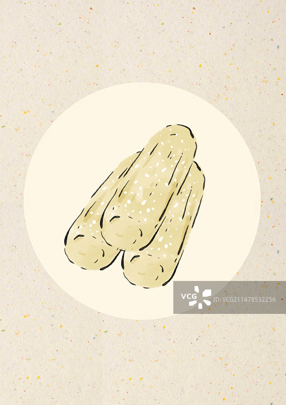 水墨风安徽美食插画-寸金图片素材