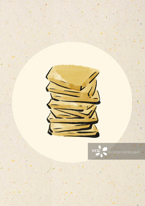 水墨风安徽美食插画-白切图片素材