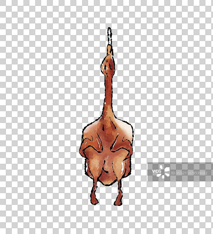 春节腊鸭中国风插画图片素材