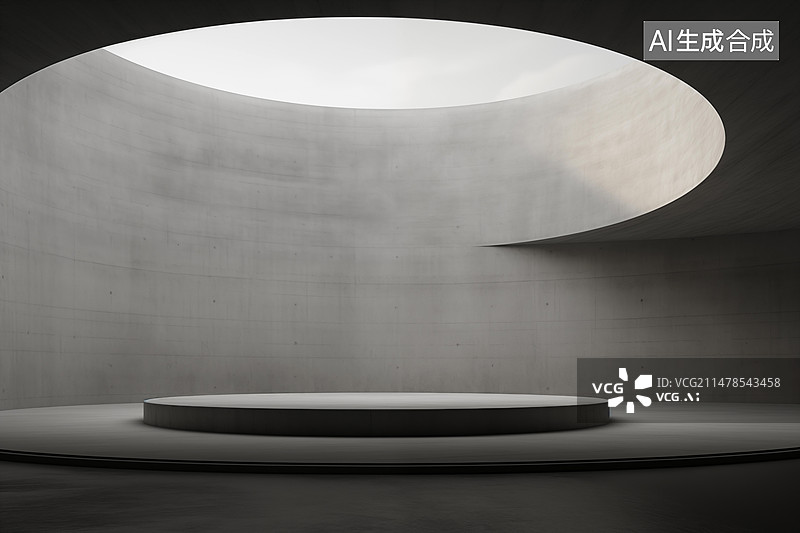 【AI数字艺术】清水混凝土展台图片素材