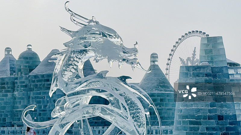 龙年冰雕图片素材